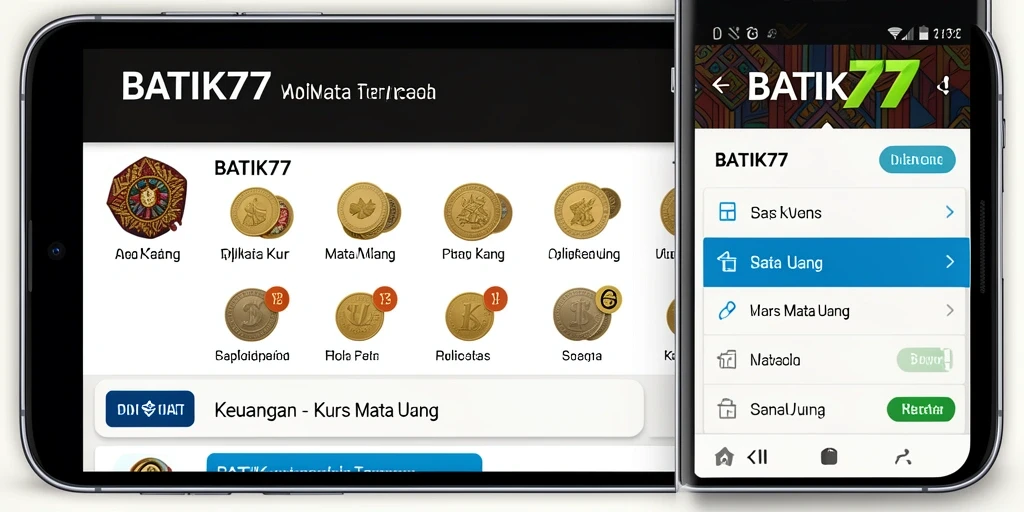 Tampilan antarmuka BATIK77 yang intuitif untuk kurs mata uang.
