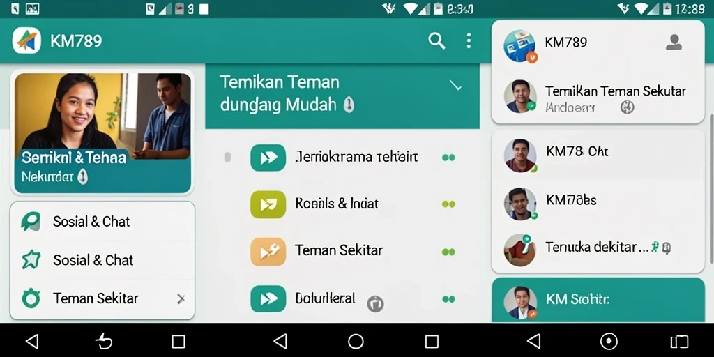 Tampilan antarmuka KM789 yang menarik dan mudah digunakan.