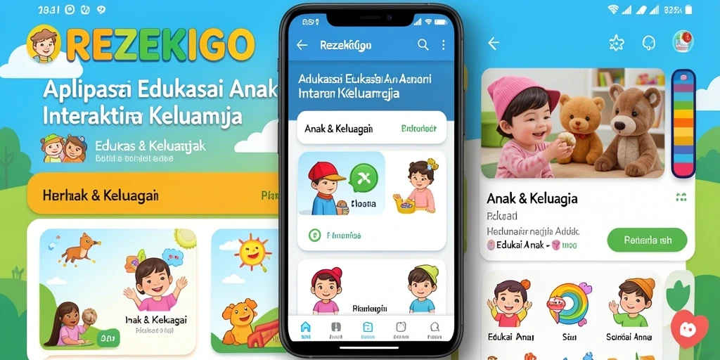 Antarmuka menarik dan interaktif dari aplikasi Edukasi Anak REZEKIGO.