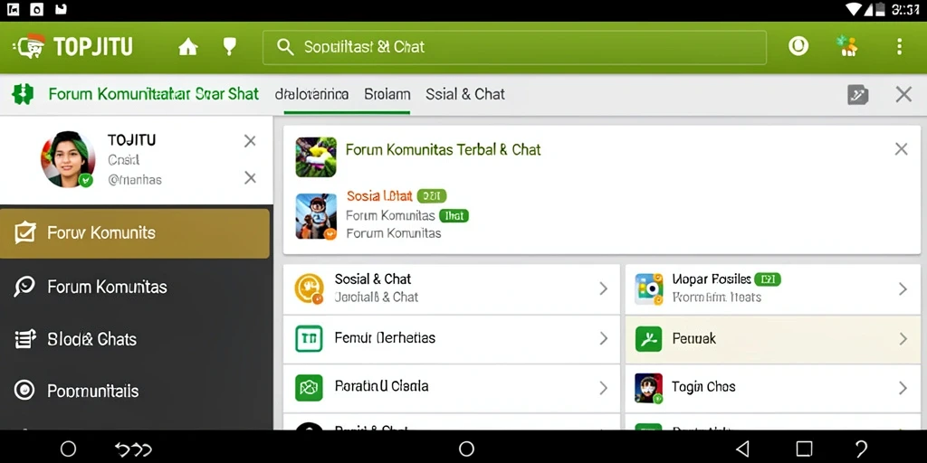 Antarmuka utama TOPJITU yang ramah pengguna untuk forum komunitas.
