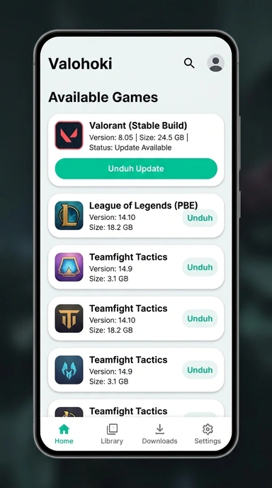 Tampilan halaman APK valohoki